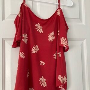 Dark Orange cold shoulder blouse